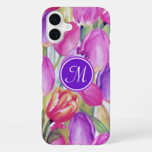 Monogram Pink Floral iPhone 16 Plus Case
