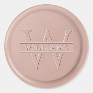 Monogram Pink Latte Wax Seal Sticker