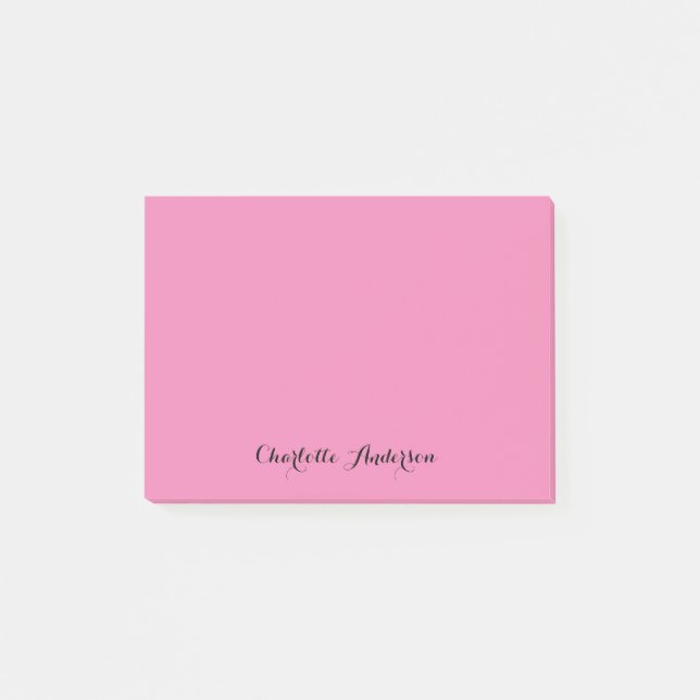 Monogram Pink Modern Minimalist Feminine Post-it Notes (Front)