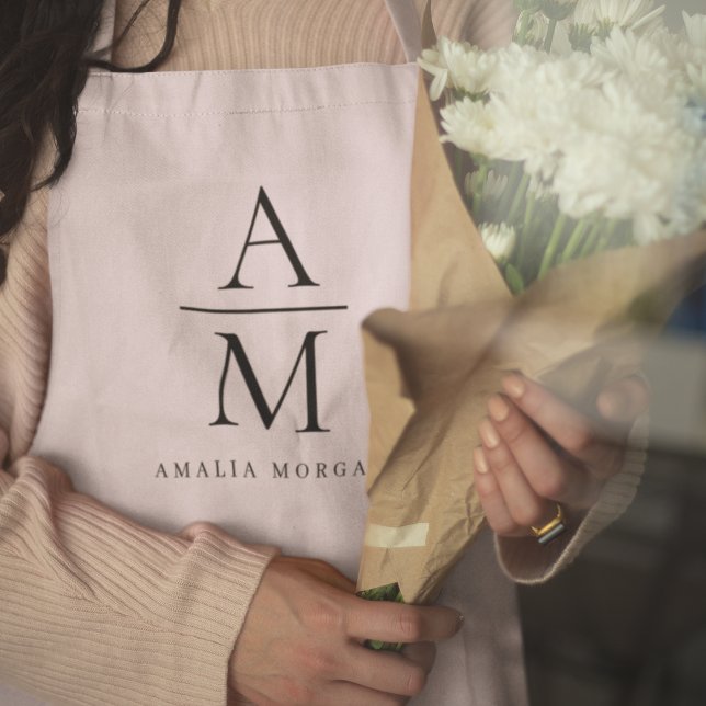 Monogram Pink Personalized Apron (Creator Uploaded)