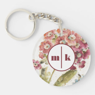 Monogram Pink Primrose Keychain