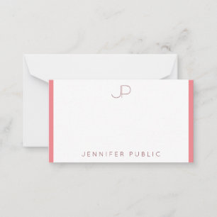 Monogram Pink Red Minimalist Template Elegant