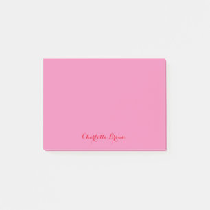 Monogram Pink Red Modern Minimalist Feminine Post-it Notes