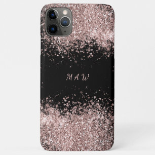 Monogram, Pink Sparkle, Glam, iPhone 11 Pro Max Case