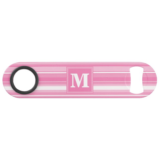 Monogram pink stripes bar key (Front (Horizontal))