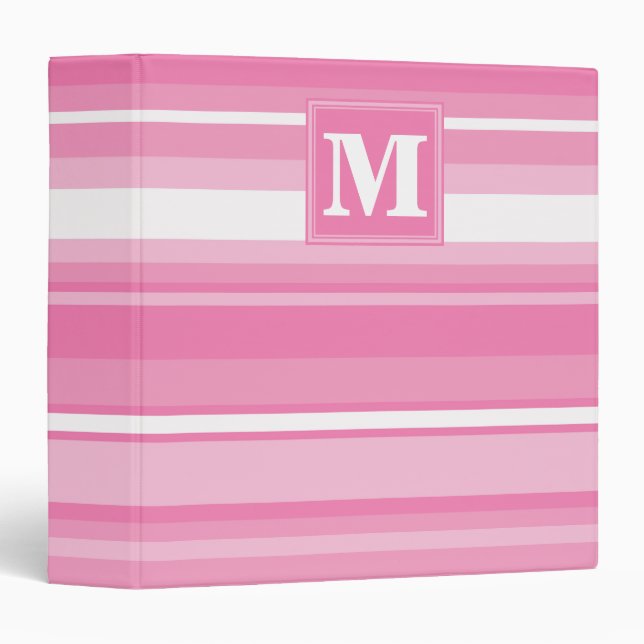 Monogram pink stripes binder (Front/Spine)