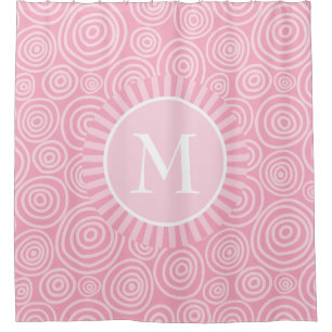 Monogram Pink White Spirals - Personalized