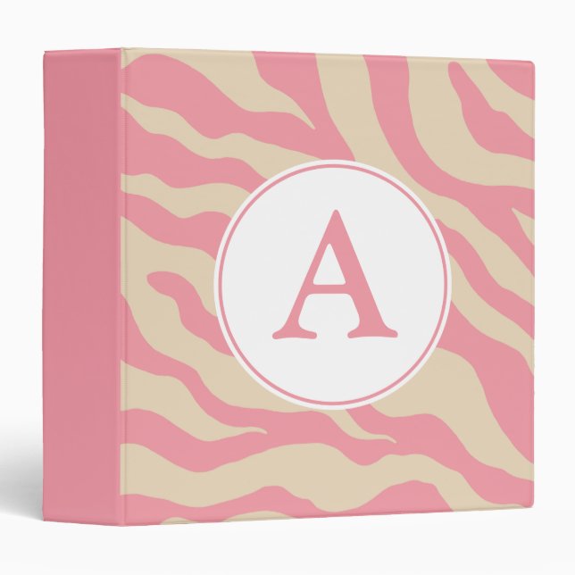 Monogram Pink Zebra Binder (Front/Spine)