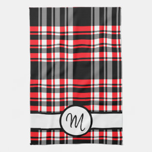 Monogram Plaid Kitchen Towel