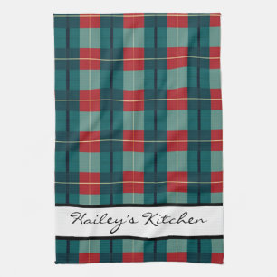Monogram Plaid Kitchen Towel