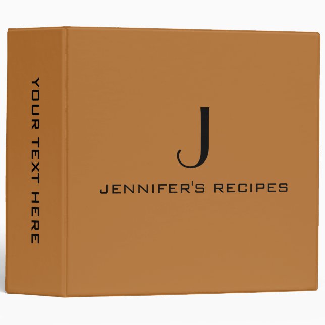 Monogram Plain Copper Colour Binder (Front/Spine)