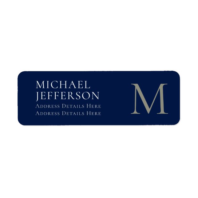 Monogram Plain Dark Blue Trendy Business (Front)