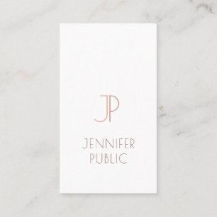 Monogram Plain Elegant Modern Trendy Design Luxury Business Card