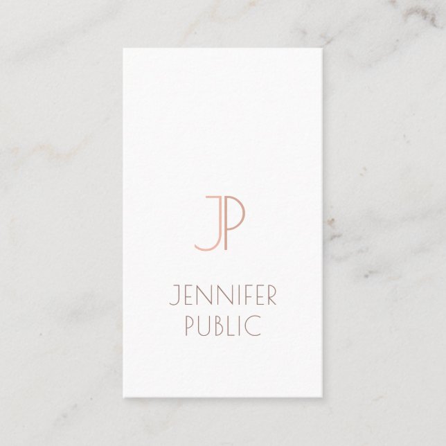 Monogram Plain Elegant Modern Trendy Design Luxury Business Card (Front)