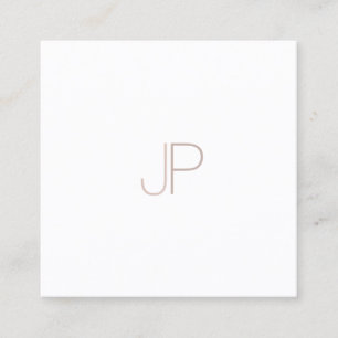 Monogram Plain Elegant Modern Trendy Design Luxury Square Business Card
