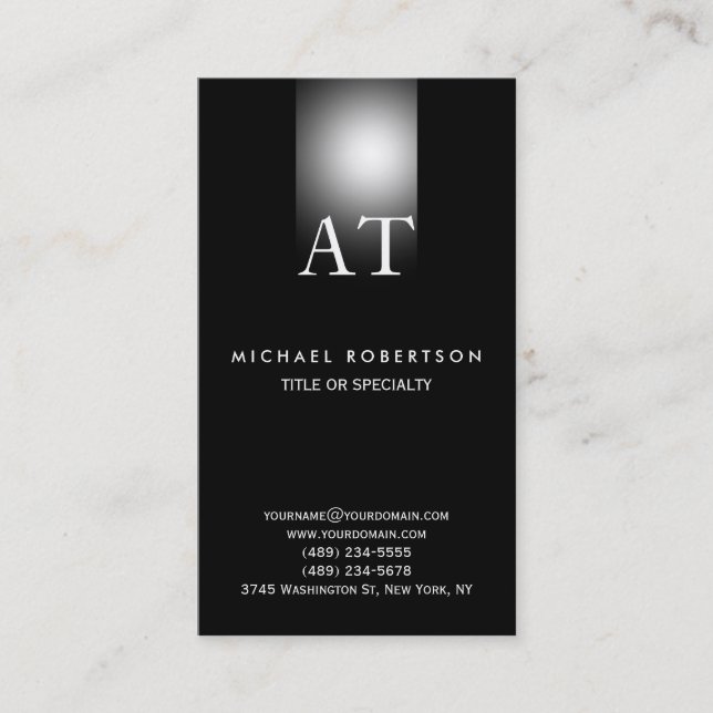 Monogram Plain Simple Consultant Business Card (Front)