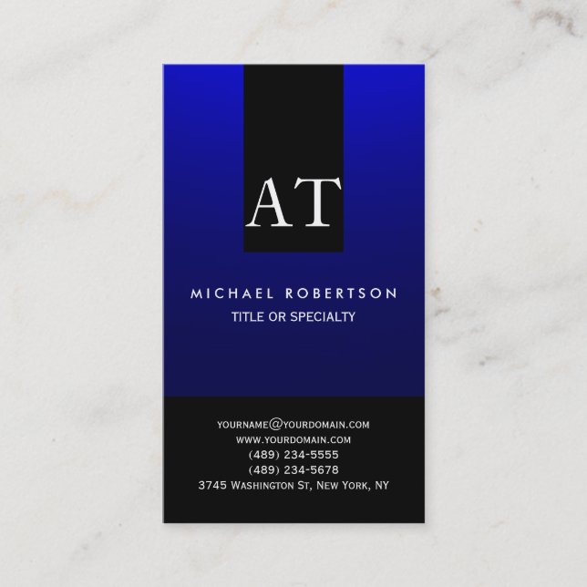Monogram Plain Simple Consultant Business Card (Front)