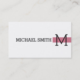 Monogram Plain White Modern Charm Business Card