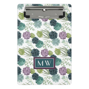 Monogram Plant Happiness Collection Succulent Pa Mini Clipboard