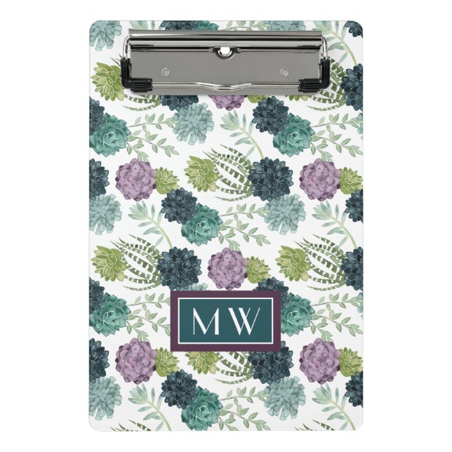 Monogram | Plant Happiness Collection Succulent Pa Mini Clipboard (Front)