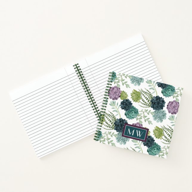 Monogram | Plant Happiness Collection Succulent Pa Notebook (Inside)