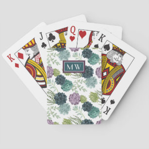 Monogram Plant Happiness Collection Succulent Pa Playing Cards