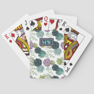 Monogram Plant Happiness Collection Succulent Pa Playing Cards