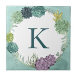 Monogram | Plant Happiness | Happines is Buying Pl Tile<br><div class="desc">Enjoy this fresh creative succulent typography design on a product or wallart piece to enhance and add to the world around you. Artist: Grace Popp</div>
