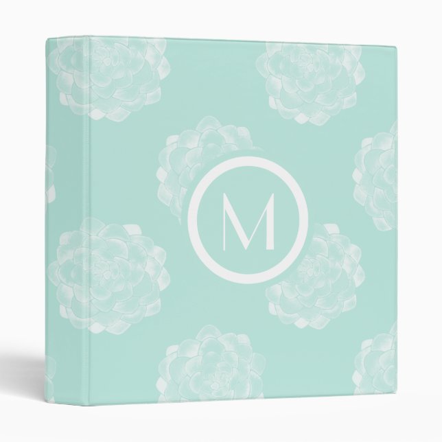 Monogram | Plant Happiness | Pastel Succulent Patt Binder (Front/Spine)