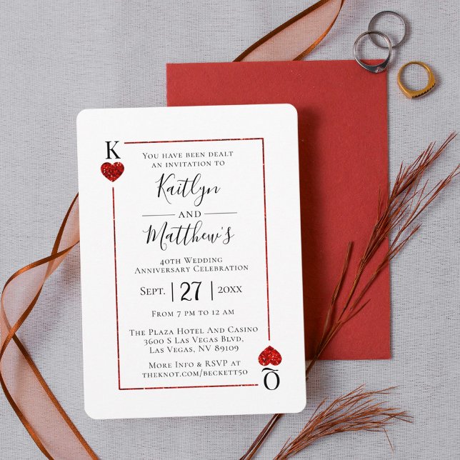 Monogram Playing Card 40th Wedding Anniversary (Creator Uploaded)