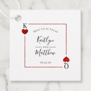Monogram Playing Card Wedding Save The Date Favour Tags