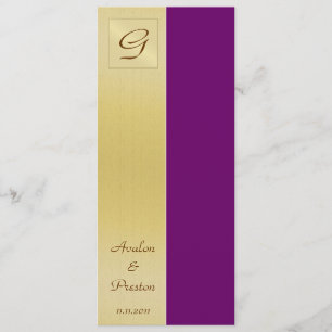 Monogram Plum Purple  Wedding Program Invitation