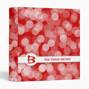 Monogram Polka dot binders red white
