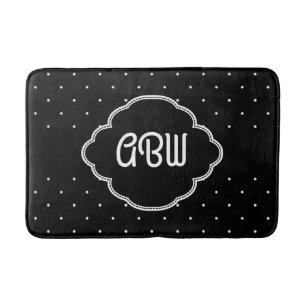 Monogram Polka Dots Bath Mat