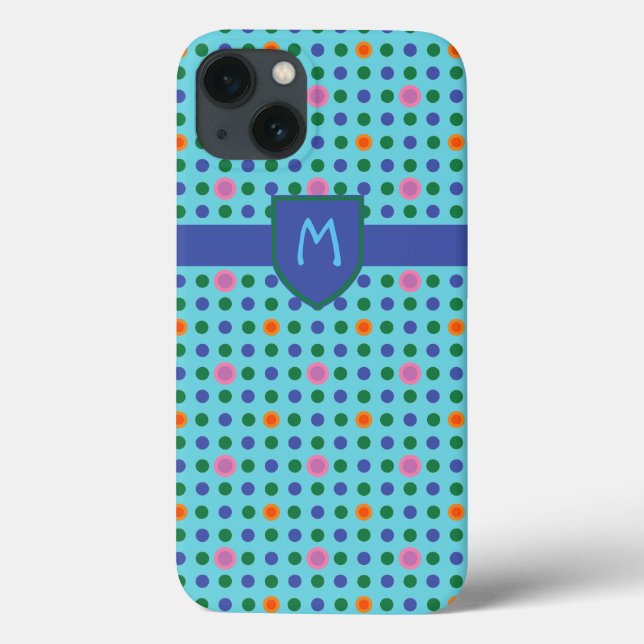 Monogram Polka Dots Custom iPad Mini Case (Back)