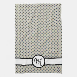 Monogram Polka Dots Kitchen Towel