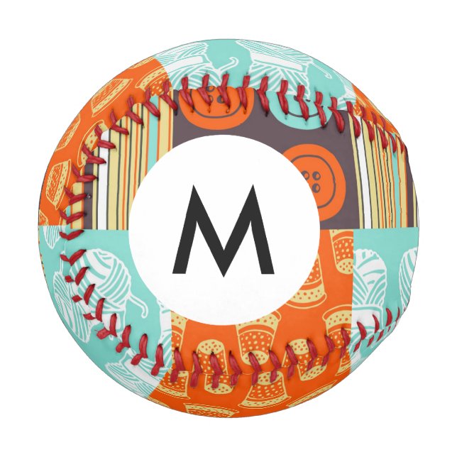 Monogram Pop-art pattern - sewing Baseball (Front Left)