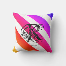 monogram porch pillow chic multi-coloured stripes