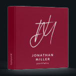 Monogram Portfolio Binder Modern Minimalist Design<br><div class="desc">Keep your work organized and professional with this personalized portfolio binder featuring a unique brush script 2 initial monogram with name and portfolio below. The sleek and modern design is perfect for showcasing your work in any setting. The spine text is customizable for even more personalization.</div>
