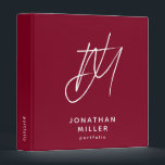 Monogram Portfolio Binder Modern Minimalist Design<br><div class="desc">Keep your work organized and professional with this personalized portfolio binder featuring a unique brush script 2 initial monogram with name and portfolio below. The sleek and modern design is perfect for showcasing your work in any setting. The spine text is customizable for even more personalization.</div>
