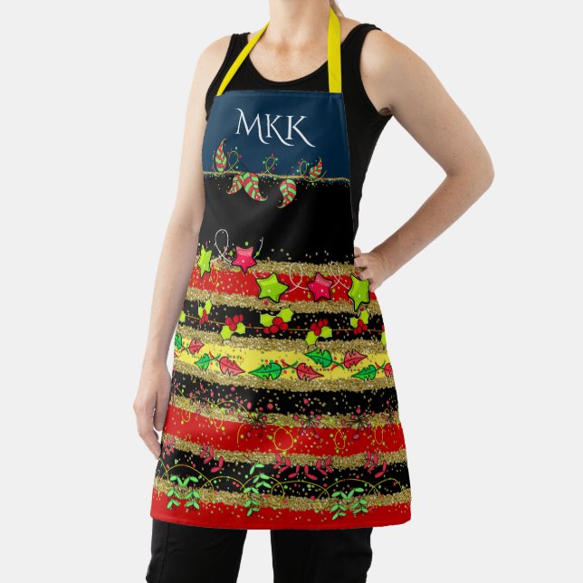 Monogram Posh Festive Apron (Insitu)