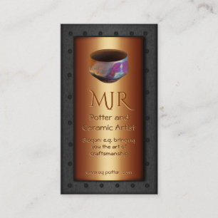 Monogram, Potter, Riveted steel framed copper Business Card