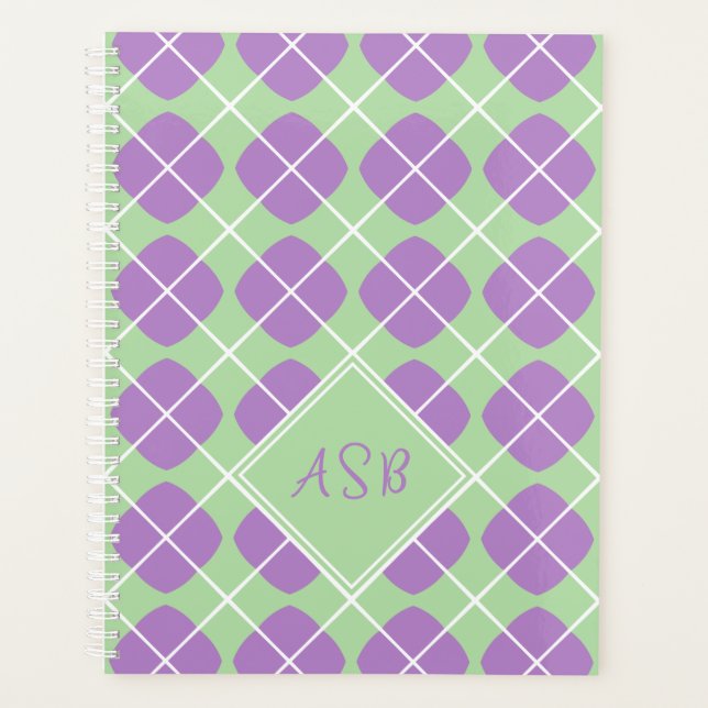 Monogram Preppy Pastel Purple Green Jacquard (Devant)