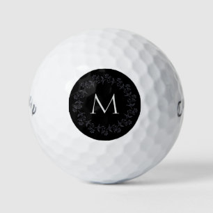 Monogram Pretty Floral Wreath Golf Balls