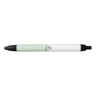 Monogram Pretty Green Pastel White Colour Block Black Ink Pen