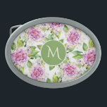 Monogram Pretty Purple Green Watercolor Floral Belt Buckle<br><div class="desc">Monogram Pretty Purple Green Watercolor Floral Belt Buckle features a modern pretty purple and green watercolor floral pattern with your personalised monogram in the centre. Personalize by editing the text in the text box provided. Designed by ©Evco Studio www.zazzle.com/store/evcostudio</div>