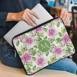 Monogram Pretty Purple Green Watercolor Floral Laptop Sleeve<br><div class="desc">Monogram Pretty Purple Green Watercolor Floral Laptop Sleeve features a modern pretty purple and green watercolor floral pattern with your personalised monogram in the centre. Personalize by editing the text in the text box provided. Designed by ©Evco Studio www.zazzle.com/store/evcostudio</div>