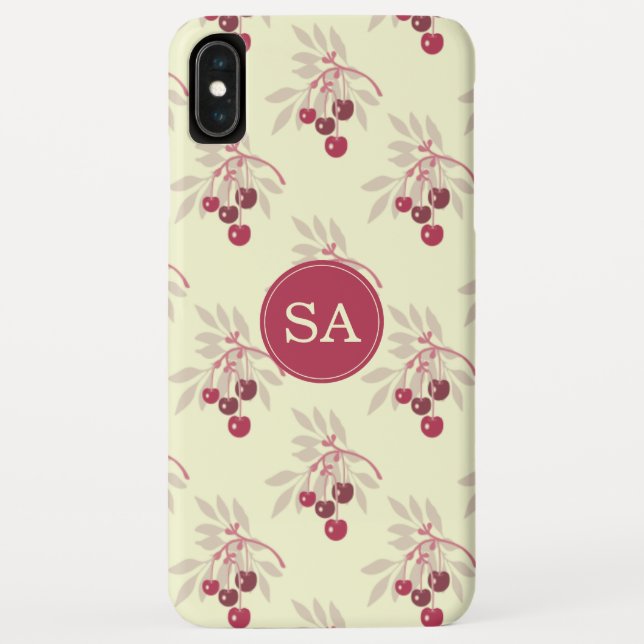 Monogram Pretty Red Cherry iPhone Case-Mate iPhone Case (Back)
