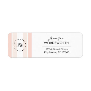 Monogram Professional Coral Pastel Address Labels
