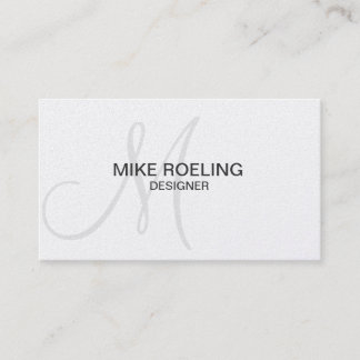 Monogram Professional Elegant Modern Grey Business Card